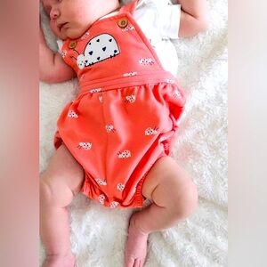 Adorable Pekkle Ladybug Print Baby Romper